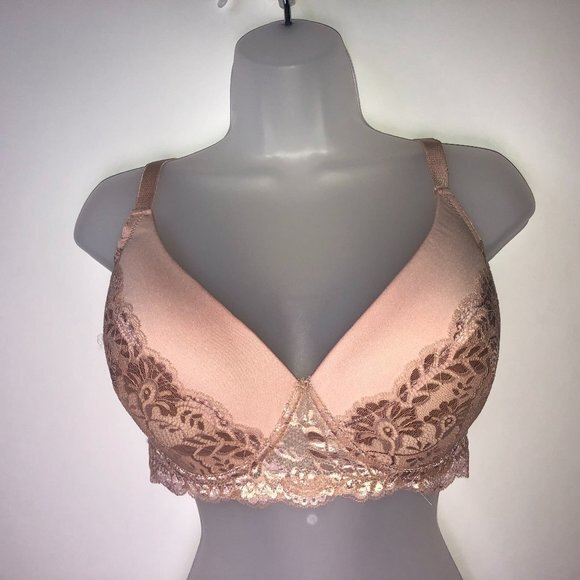 Sensual Beige Blush Lacy Bra 38DD - Picture 1 of 10